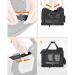 Petshop - Accesorii petshop - Culcusuri si custi - Genti si articole transport - Geanta transport animale de companie, pliabila, din material textil, marime M, 60x42x42cm, negru - Infinity.ro