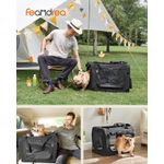 Petshop - Accesorii petshop - Culcusuri si custi - Genti si articole transport - Geanta transport animale de companie, pliabila, din material textil, marime M, 60x42x42cm, negru - Infinity.ro