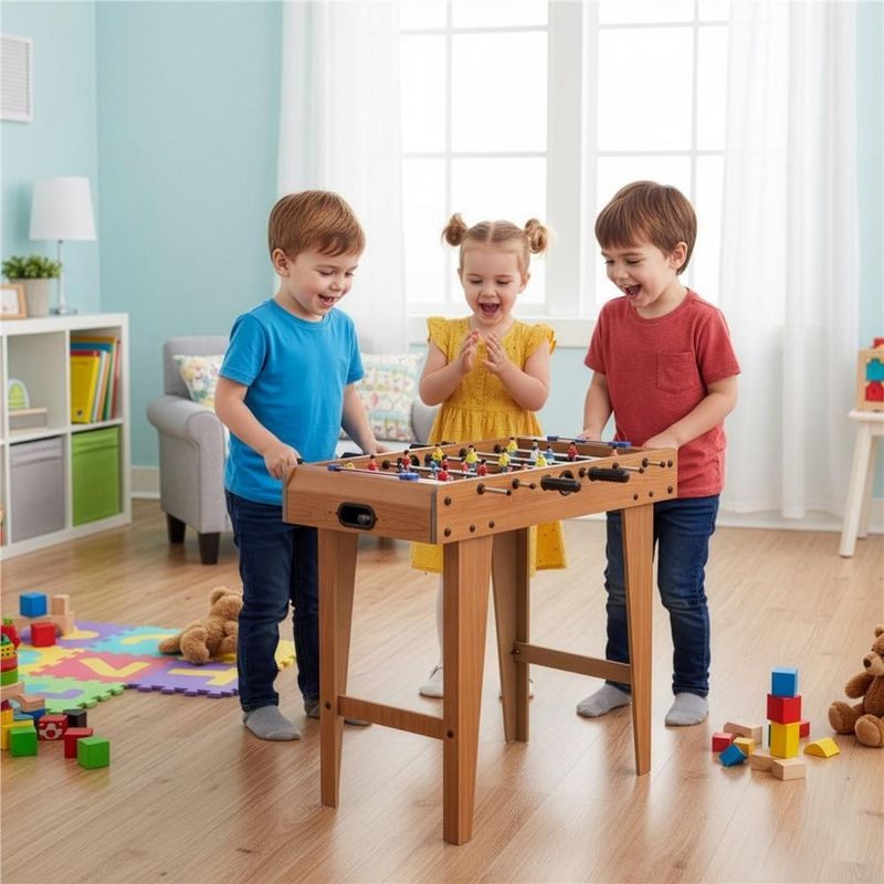 Sport si Outdoor - Alte sporturi - Mese fusball - Masa fotbal copii 6 manere 18 jucatori structura mdf tabela, 69x35x62 cm, set complet, multicolor - Infinity.ro