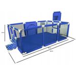 Casa si Gradina - Mobilier - Mobilier copii - Tarcuri copii - Tarc joaca XXL copii si bebe cu cos baschet, 2 porti mingi, intrare fermoar, Oxford 150D, 230x122x62 cm, albastru - Infinity.ro