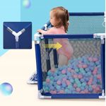 Casa si Gradina - Mobilier - Mobilier copii - Tarcuri copii - Tarc joaca XXL copii si bebe cu cos baschet, 2 porti mingi, intrare fermoar, Oxford 150D, 230x122x62 cm, albastru - Infinity.ro