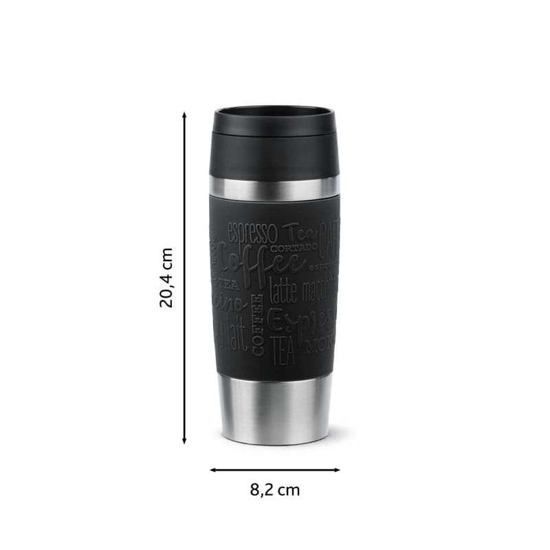 Casa si Gradina - Bucatarie si vesela - Accesorii bar - Termosuri si Cani termos - Termos Tefal Travel Mug Classic N2020210, inox, 0.36 L, 100% etans, functie Quick Press, argintiu & negru - Infinity.ro