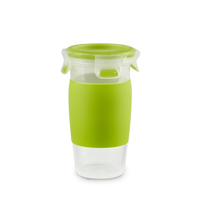 Electronice si Electrocasnice - Electrocasnice bucatarie - Preparare bauturi - Accesorii si consumabile aparate preparare bauturi - Recipient pentru smoothie Tefal MasterSeal To Go N1071510, 450 ml, 100% etans, capac cu clips, verde - Infinity.ro