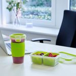Electronice si Electrocasnice - Electrocasnice bucatarie - Preparare bauturi - Accesorii si consumabile aparate preparare bauturi - Recipient pentru smoothie Tefal MasterSeal To Go N1071510, 450 ml, 100% etans, capac cu clips, verde - Infinity.ro