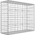 Casa si Gradina - Gradina si terasa - Garduri, panouri si accesorii - Cos gabioane pietre otel galvanizat D4 mm, ochiuri 5x10 cm, montaj fara unelte, 100x80x30 cm, argintiu - Infinity.ro