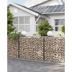 Casa si Gradina - Gradina si terasa - Garduri, panouri si accesorii - Cos gabioane pietre otel galvanizat D4 mm, ochiuri 5x10 cm, montaj fara unelte, 100x80x30 cm, argintiu - Infinity.ro