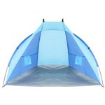Sport si Outdoor - Camping - Corturi camping - Cort plaja pentru 2 persoane, cu protectie UV si podea izolanta, 200x100x105 cm, albastru - Infinity.ro