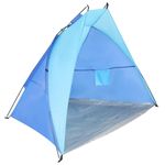 Sport si Outdoor - Camping - Corturi camping - Cort plaja pentru 2 persoane, cu protectie UV si podea izolanta, 200x100x105 cm, albastru - Infinity.ro