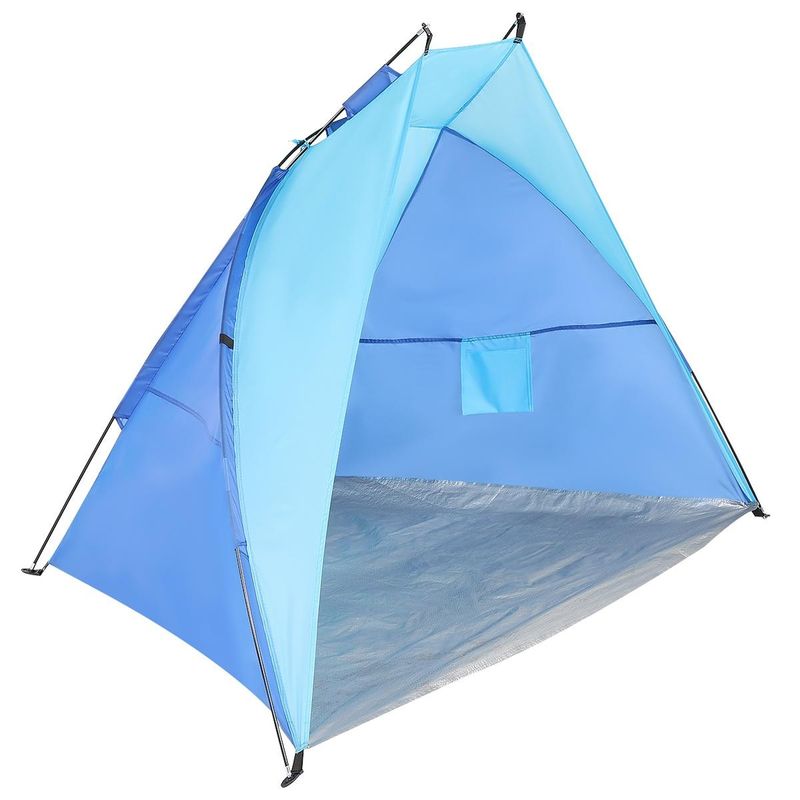 Sport si Outdoor - Camping - Corturi camping - Cort plaja pentru 2 persoane, cu protectie UV si podea izolanta, 200x100x105 cm, albastru - Infinity.ro