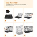 Petshop - Accesorii petshop - Culcusuri si custi - Custi interior si exterior - Cusca animale 2 usi pliabila metal tava detasabila xxl, 122x75x81 cm, transport usor, negru - Infinity.ro
