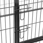 Petshop - Accesorii petshop - Culcusuri si custi - Custi interior si exterior - FEANDREA Tarc pentru caini din panouri de fier, cu usa de acces, XXL, 122x80x70cm, negru - Infinity.ro