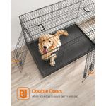 Petshop - Accesorii petshop - Culcusuri si custi - Custi interior si exterior - Cusca animale 2 usi pliabila metal tava detasabila xxl, 122x75x81 cm, transport usor, negru - Infinity.ro