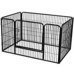Petshop - Accesorii petshop - Culcusuri si custi - Custi interior si exterior - FEANDREA Tarc pentru caini din panouri de fier, cu usa de acces, XXL, 122x80x70cm, negru - Infinity.ro