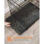 Petshop - Accesorii petshop - Culcusuri si custi - Custi interior si exterior - Cusca pentru animale, 2 usi, pliabila din metal, tava detasabila, L, 93x58x64cm, negru - Infinity.ro
