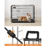Petshop - Accesorii petshop - Culcusuri si custi - Custi interior si exterior - Cusca pentru animale, 2 usi, pliabila din metal, tava detasabila, L, 93x58x64cm, negru - Infinity.ro