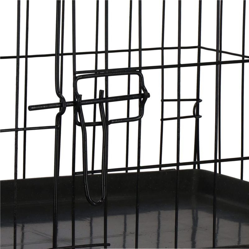 Petshop - Accesorii petshop - Culcusuri si custi - Custi interior si exterior - Cusca pentru animale, 2 usi, Pliabila din metal, L, Negru, 59x50x42 cm - Infinity.ro