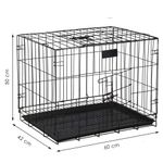Petshop - Accesorii petshop - Culcusuri si custi - Custi interior si exterior - Cusca pentru animale, 2 usi, Pliabila din metal, L, Negru, 59x50x42 cm - Infinity.ro