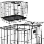 Petshop - Accesorii petshop - Culcusuri si custi - Custi interior si exterior - Cusca pentru animale, 2 usi, Pliabila din metal, L, Negru, 59x50x42 cm - Infinity.ro