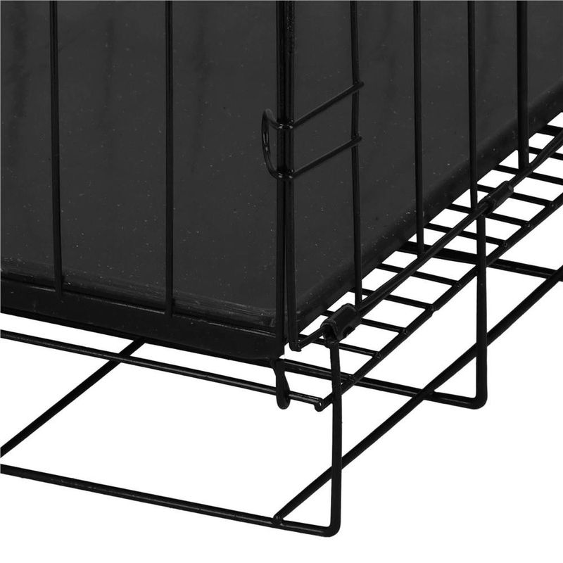 Petshop - Accesorii petshop - Culcusuri si custi - Custi interior si exterior - Cusca pentru animale, 2 usi, Pliabila din metal, L, Negru, 59x50x42 cm - Infinity.ro