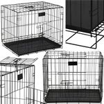 Petshop - Accesorii petshop - Culcusuri si custi - Custi interior si exterior - Cusca pentru animale, 2 usi, Pliabila din metal, L, Negru, 59x50x42 cm - Infinity.ro