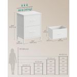Casa si Gradina - Mobilier - Comode si corpuri - Comode - Comoda mica tip noptiera cu 2 sertare textile, cadru metalic si blat MDF, 40x30x52 cm, alb - Infinity.ro
