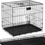Petshop - Accesorii petshop - Culcusuri si custi - Custi interior si exterior - Cusca pentru animale, 2 usi, Pliabila din metal, L, Negru, 59x50x42 cm - Infinity.ro