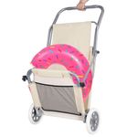 Casa si Gradina - Gradina si terasa - Mobilier exterior - Scaune si sezlonguri gradina - Sezlong pliabil pentru plaja, cu roti, parasolar reglabil si buzunar depozitare, 150x61 cm, 120 kg, bej - Infinity.ro