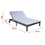 Casa si Gradina - Gradina si terasa - Mobilier exterior - Scaune si sezlonguri gradina - Sezlong dublu de gradina cu roti, din lemn de acacia, 202x120x31 cm, maro - Infinity.ro