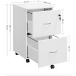 Casa si Gradina - Mobilier - Mese si birouri - Birouri - Dulap mobil pentru dosare cu 2 sertare, incuietoare si roti, suport imprimanta, 43x45x72 cm, alb - Infinity.ro