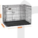 Petshop - Accesorii petshop - Culcusuri si custi - Custi interior si exterior - Cusca pentru animale, 2 usi, perete separator, pliabila din metal, XXL, 122x75x81cm, negru - Infinity.ro
