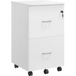 Casa si Gradina - Mobilier - Mese si birouri - Birouri - Dulap mobil pentru dosare cu 2 sertare, incuietoare si roti, suport imprimanta, 43x45x72 cm, alb - Infinity.ro