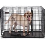 Petshop - Accesorii petshop - Culcusuri si custi - Custi interior si exterior - Cusca pentru animale, 2 usi, perete separator, pliabila din metal, XXL, 122x75x81cm, negru - Infinity.ro