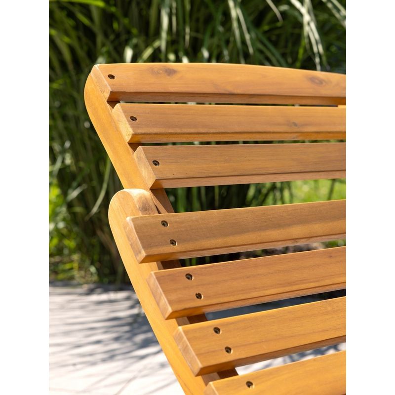 Casa si Gradina - Gradina si terasa - Mobilier exterior - Scaune si sezlonguri gradina - Set 2 sezlonguri pliabile cu masa, perne reversibile de culoare rosu sau gri, lemn de salcam, 180x54x63 cm, maro - Infinity.ro