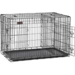 Petshop - Accesorii petshop - Culcusuri si custi - Custi interior si exterior - Cusca pentru animale, 2 usi, perete separator, pliabila din metal, XXL, 122x75x81cm, negru - Infinity.ro