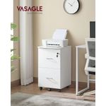 Casa si Gradina - Mobilier - Mese si birouri - Birouri - Dulap mobil pentru dosare cu 2 sertare, incuietoare si roti, suport imprimanta, 43x45x72 cm, alb - Infinity.ro