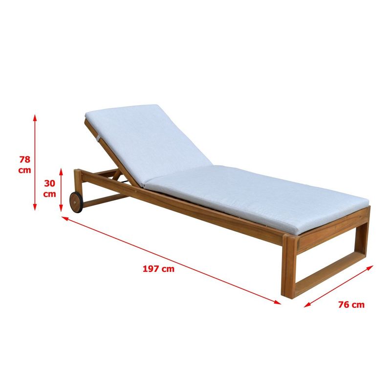 Casa si Gradina - Gradina si terasa - Mobilier exterior - Scaune si sezlonguri gradina - Sezlong de gradina cu perna, lemn de salcam, 197x76x30 cm, maro - Infinity.ro