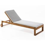 Casa si Gradina - Gradina si terasa - Mobilier exterior - Scaune si sezlonguri gradina - Sezlong de gradina cu perna, lemn de salcam, 197x76x30 cm, maro - Infinity.ro