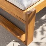Casa si Gradina - Gradina si terasa - Mobilier exterior - Scaune si sezlonguri gradina - Sezlong de gradina cu perna, lemn de salcam, 197x76x30 cm, maro - Infinity.ro