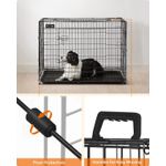 Petshop - Accesorii petshop - Culcusuri si custi - Custi interior si exterior - Cusca pliabila animale XL 2 usi metal, tava detasabila, incuietori duble L, 107x70x78 cm, negru - Infinity.ro