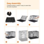 Petshop - Accesorii petshop - Culcusuri si custi - Custi interior si exterior - Cusca pliabila animale XL 2 usi metal, tava detasabila, incuietori duble L, 107x70x78 cm, negru - Infinity.ro