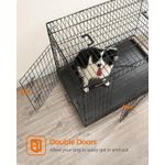 Petshop - Accesorii petshop - Culcusuri si custi - Custi interior si exterior - Cusca pliabila animale XL 2 usi metal, tava detasabila, incuietori duble L, 107x70x78 cm, negru - Infinity.ro