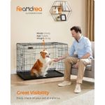 Petshop - Accesorii petshop - Culcusuri si custi - Custi interior si exterior - Cusca pliabila animale XL 2 usi metal, tava detasabila, incuietori duble L, 107x70x78 cm, negru - Infinity.ro