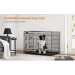Petshop - Accesorii petshop - Culcusuri si custi - Custi interior si exterior - Cusca pliabila animale XL 2 usi metal, tava detasabila, incuietori duble L, 107x70x78 cm, negru - Infinity.ro