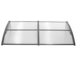 Casa si Gradina - Gradina si terasa - Umbrele si pavilioane - Umbrele - Copertina dubla protectie usa si fereastra, policarbonat cu protectie UV, 200 x 100 cm, gri transparent - Infinity.ro