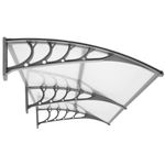 Casa si Gradina - Gradina si terasa - Umbrele si pavilioane - Umbrele - Copertina dubla protectie usa si fereastra, policarbonat cu protectie UV, 200 x 100 cm, gri transparent - Infinity.ro