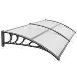 Casa si Gradina - Gradina si terasa - Umbrele si pavilioane - Umbrele - Copertina dubla protectie usa si fereastra, policarbonat cu protectie UV, 200 x 100 cm, gri transparent - Infinity.ro