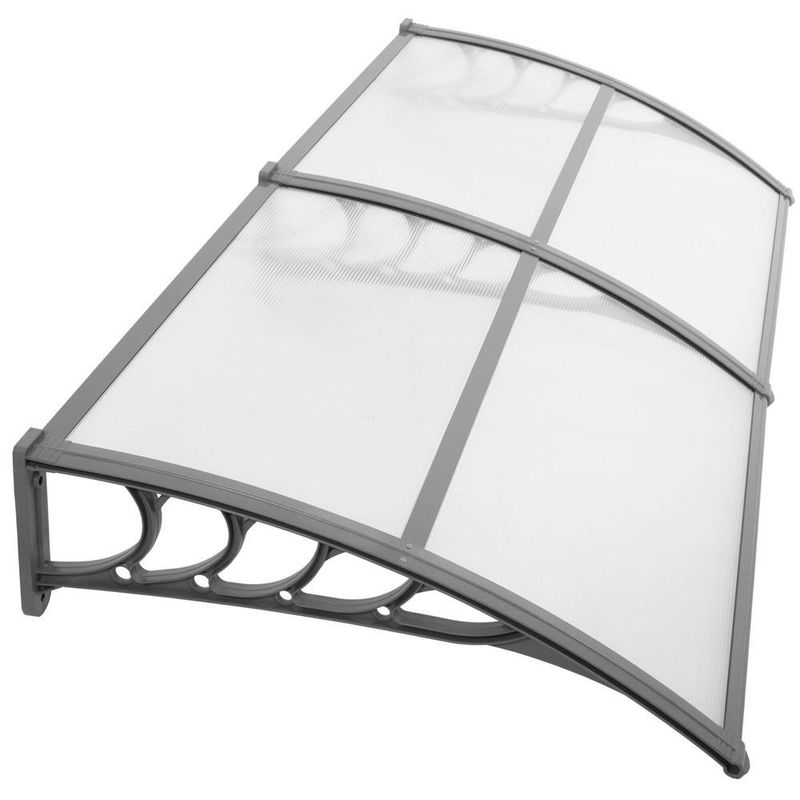 Casa si Gradina - Gradina si terasa - Umbrele si pavilioane - Umbrele - Copertina dubla protectie usa si fereastra, policarbonat cu protectie UV, 200 x 100 cm, gri transparent - Infinity.ro