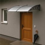 Casa si Gradina - Gradina si terasa - Umbrele si pavilioane - Umbrele - Copertina dubla protectie usa si fereastra, policarbonat cu protectie UV, 200 x 100 cm, gri transparent - Infinity.ro