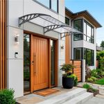 Casa si Gradina - Gradina si terasa - Umbrele si pavilioane - Umbrele - Copertina dubla protectie usa si fereastra, policarbonat cu protectie UV, 200 x 100 cm, gri transparent - Infinity.ro