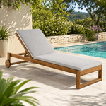 Casa si Gradina - Gradina si terasa - Mobilier exterior - Scaune si sezlonguri gradina - Sezlong de gradina cu perna, lemn de salcam, 197x76x30 cm, maro - Infinity.ro